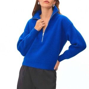 Everlane Blue Half-Zip Sweater XS